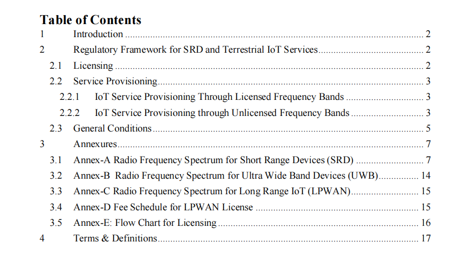 PTA 颁布关于巴基斯坦境内允许的频段和输出功率限度新规